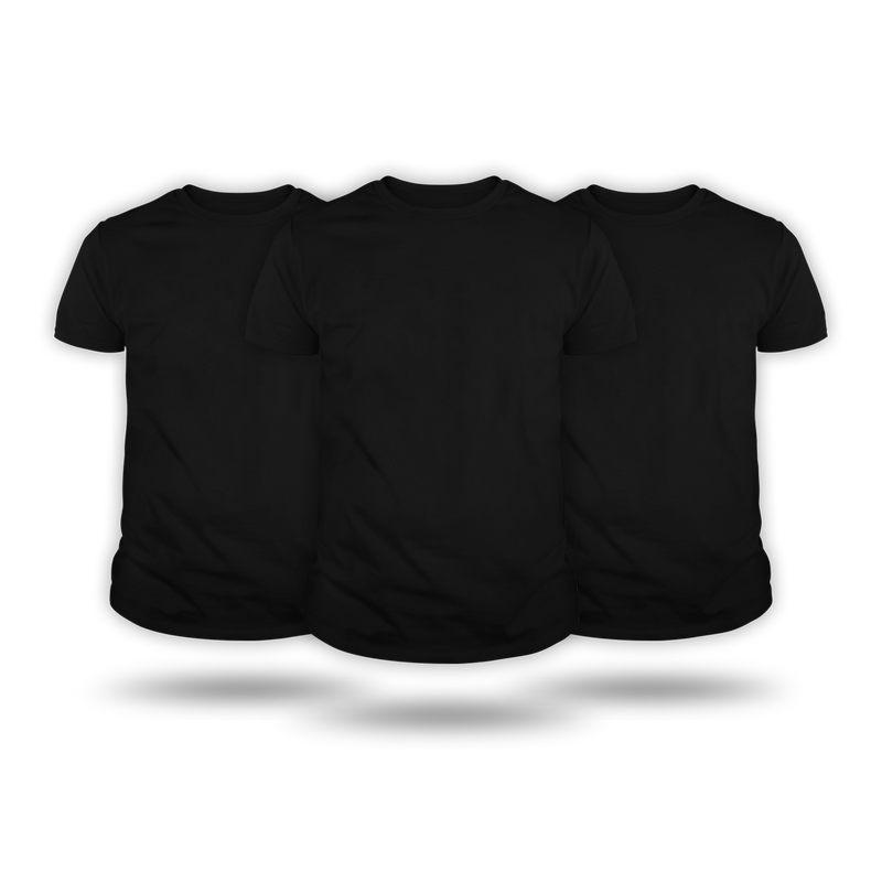 HR003 3-Pack Black Blank Hot Rod T-Shirt