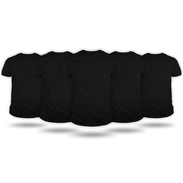 HR005 5-Pack Black Blank Hot Rod T-Shirt