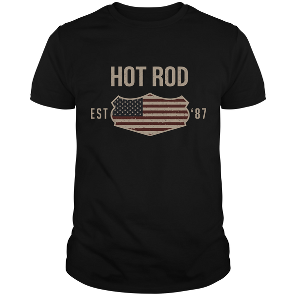 HR076 USA flag Hot Rod T-Shirt